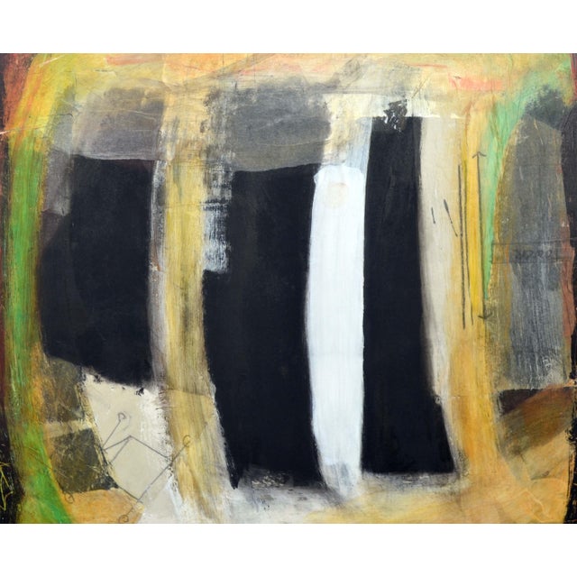 Abstract Expressionism Luz: Tres Barras Abstract Painting, Oil and Tissue Paper, 21st Century by Tina Fuentes For Sale - Image 3 of 4