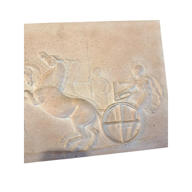 Sculpture Materials Greek Plaster Frieze with Chariot Driver and Horses Competing in Aphobates Contest, Athens, 1960s For Sale - Image 7 of 13