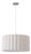 Scallop Pendant Light - Modern Satin Nickel Steel, Drum White Linen Shade, Dimmable, Led Bulb, Ideal for Dining Rooms For Sale