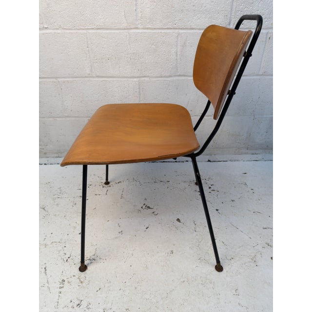Set of Six Vintage Molded Plywood and Metal Chairs For Sale - Image 10 of 14