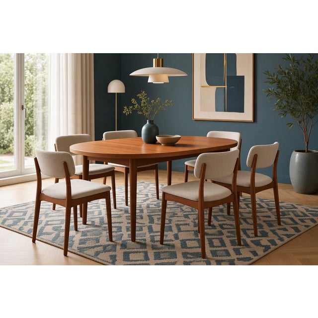 1970s Oval Dining Table in Teak and Oak with Two Extension Leaves by Bertil Fridhagen for Bodafors, 1960 For Sale - Image 5 of 17