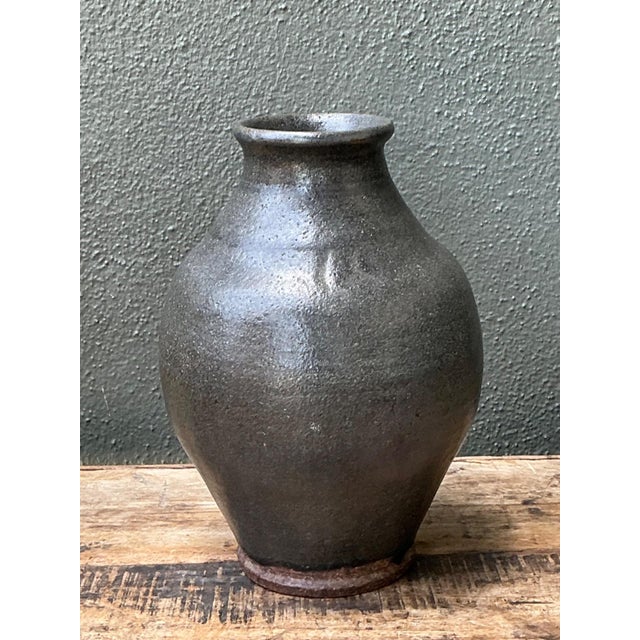 Vintage Handcrafted Stoneware Vase For Sale - Image 11 of 16