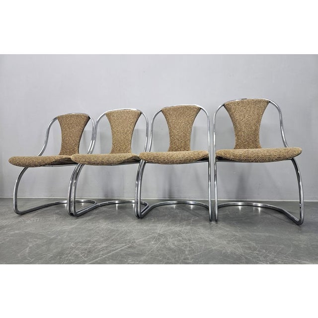 1970s Mid-Century Dining Chairs in the style of Gastone Rinaldi, Italy, 1970s, Set of 4 For Sale - Image 5 of 16