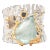 Brutalist Sterling Silver Vermeil Aquamarine Sapphire Ring Size 7.25 For Sale