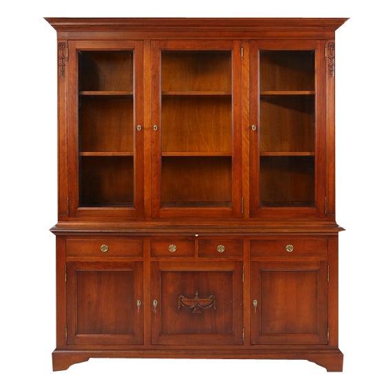 English Wooden Bookcase Cabinet, 1950s For Sale