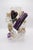 A Martin Potsch Contemporary Art glass vase. Clear vase with multi colored tubular prunts in purple, cream and clear....