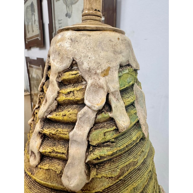 Monumental Handcrafted Studio Pottery Lamps, Signed & Dated 1992 – Pair For Sale - Image 9 of 12