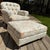 Custom Tufted Scalamandre Light Blue Floral Lounge Chair and Ottoman For Sale - Image 17 of 18