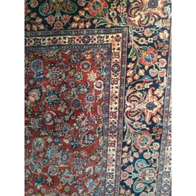 Brick Red 1950's Vintage Persian Kazvin Palace Rug For Sale - Image 8 of 10