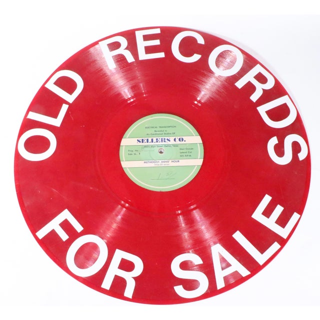 Vintage Record Album Converted to Advertising Sign Old Records for Sale For Sale - Image 4 of 8