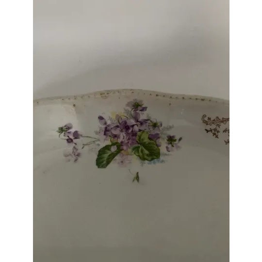 Antique 1920s Floral Edward J. Owen Meat Platter / Minerva Pattern / Thanksgiving For Sale In Richmond - Image 6 of 7