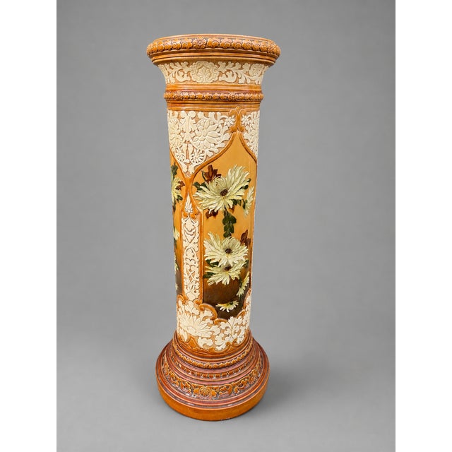 1913 English Cream Porcelain Floral Pedestal For Sale - Image 12 of 12