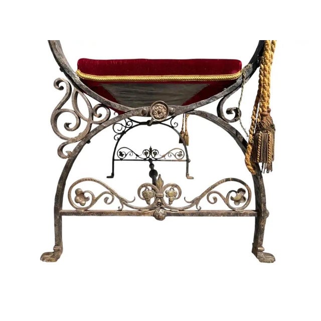 1920s Addison Mizner Bronze and Wrought Iron Bench For Sale - Image 4 of 5