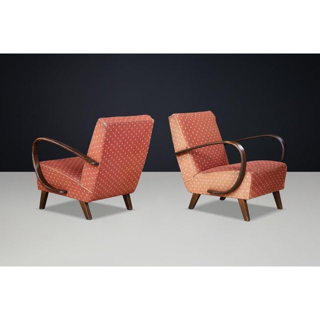 Bentwood Lounge Chairs by Jindřich Halabala, Czechoslovakia, 1940s, Set of 2 For Sale - Image 9 of 17