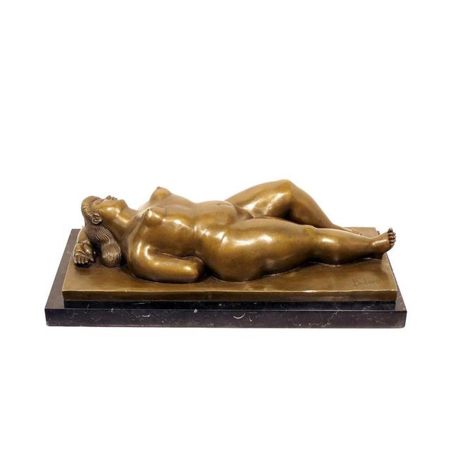 Reclining Nude Woman Sculpture, 20th Century, Bronze For Sale - Image 4 of 8