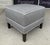 Ethan Allen Ethan Allen Gray Upholstered Ottoman With White Piping For Sale - Image 4 of 9