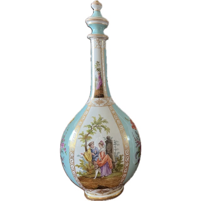 Royal Dutch Porcelain Vase / 19th Century Rococo / Hand painted Including Caps (Rare)