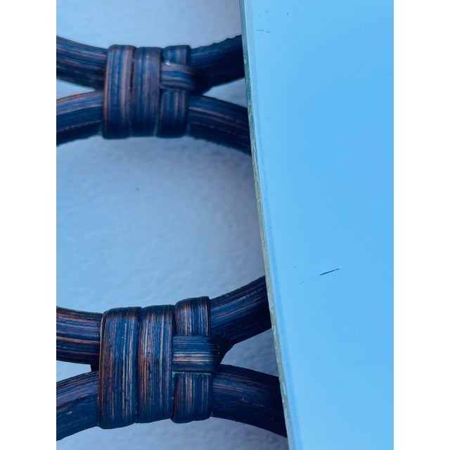 Mid-Century Oval Bamboo & Rattan Mirror, 1960s For Sale - Image 13 of 18