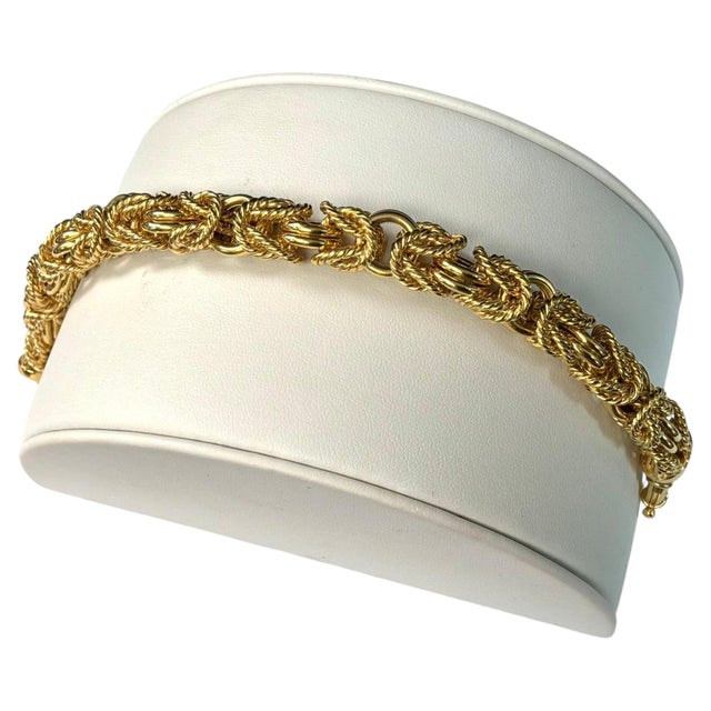 Vintage Italian 14k Gold Woven Link Necklace and Bracelet Set For Sale - Image 17 of 18