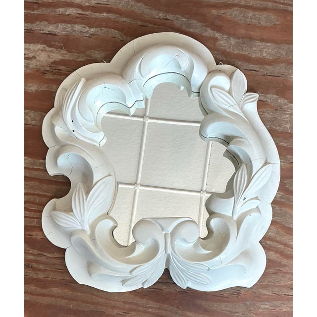 Vintage Plaster Molded Mirror After Serge Roche For Sale - Image 10 of 12