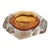 Vintage Amber Sommerso Faceted Glass Bowl / Ashtray, Attributed to Murano, Circa 1960s–1970s For Sale