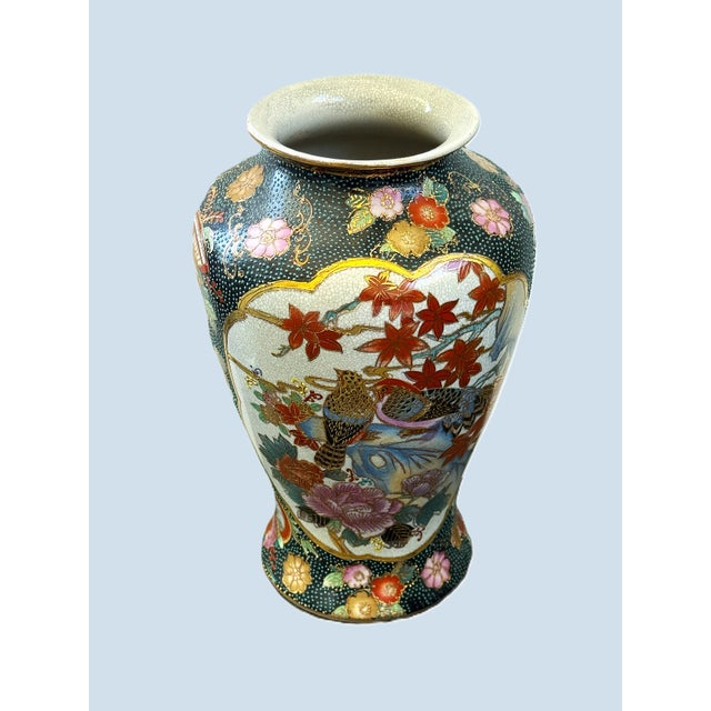 Ceramic Vintage Chinese Export Bird and Floral Vase For Sale - Image 7 of 8