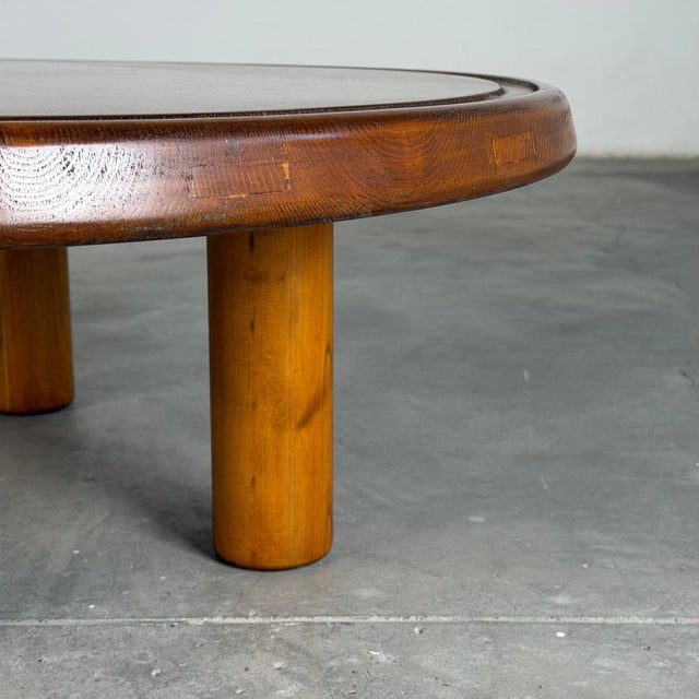 Round Pine Coffee Table in the style of Charlotte Perriand for Les Arcs, France, 1960s For Sale - Image 12 of 18