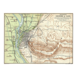 Antique Cairo Egypt Map