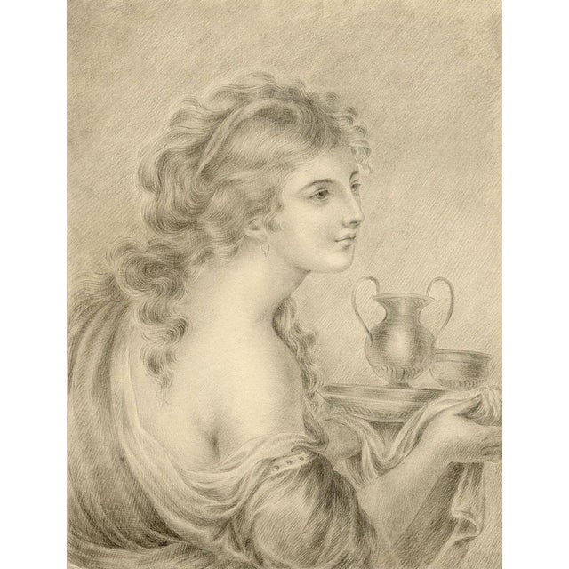After Giovanni Battista Cipriani, Hebe, Early 19th Century, Graphite Drawing For Sale - Image 4 of 4