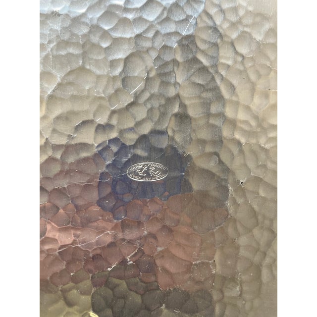 Metal Silver Everlast Tray With Pine Motif – Industrial Rustic Charm For Sale - Image 7 of 7