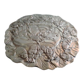 Vintage 1990 Arthur Court Bunny Footed Plate For Sale