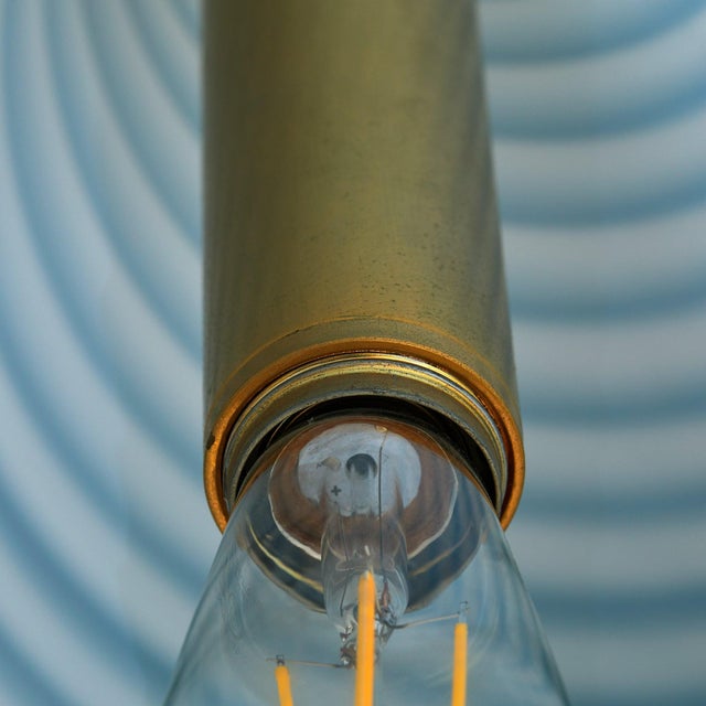 1970s Italian Blue Striped Murano Glass Pendant by La Murrina For Sale - Image 9 of 9