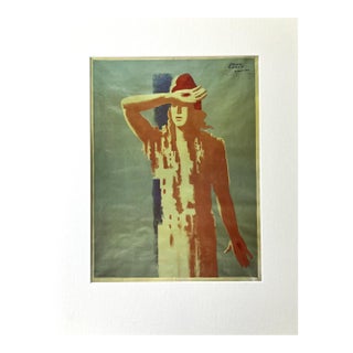 Vintage Paul Colin Print of "Liberation" Poster 14x18 Mat For Sale