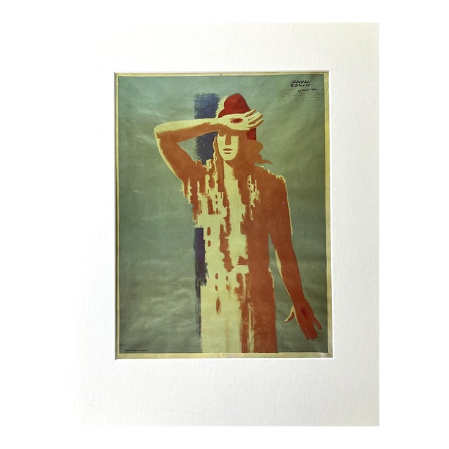 Vintage Paul Colin Print of "Liberation" Poster 14x18 Mat For Sale