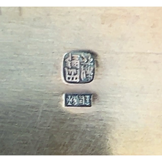 Mid 20th Century Shobido Japanese Jungin Pure Silver Serving Tray, 22" For Sale - Image 10 of 13