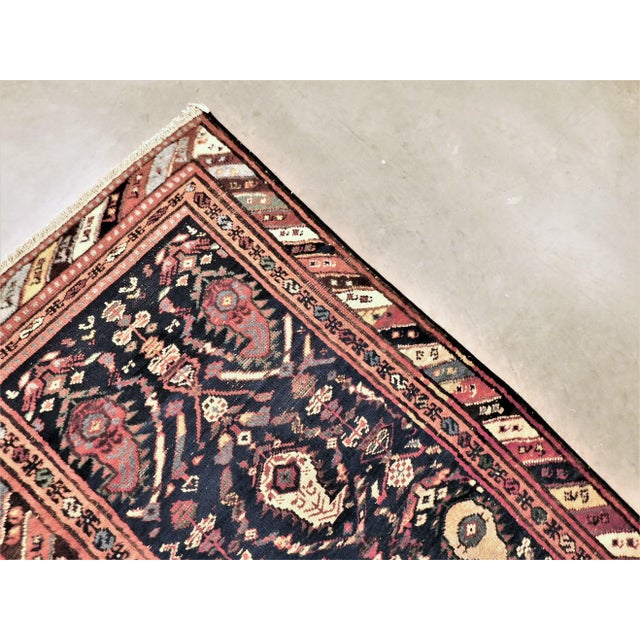 1940s 1940s Hand Knotted Blue Background Runner For Sale - Image 5 of 13