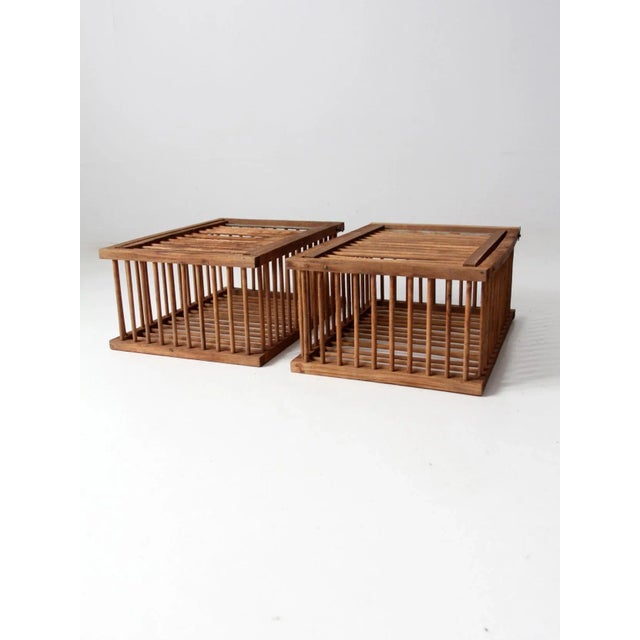 Vintage Wooden Farm Crates Pair For Sale - Image 11 of 13