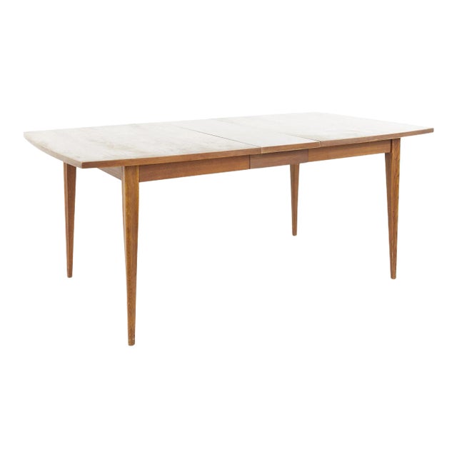 Broyhill Brasilia Mid Century Walnut Dining Table With 1 Leaf For Sale