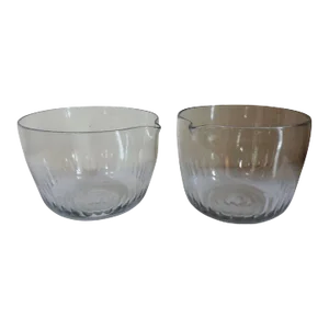 Antique 18th Century George III Anglo Irish Cut Glass Crystal Wine Rinsers - a Pair