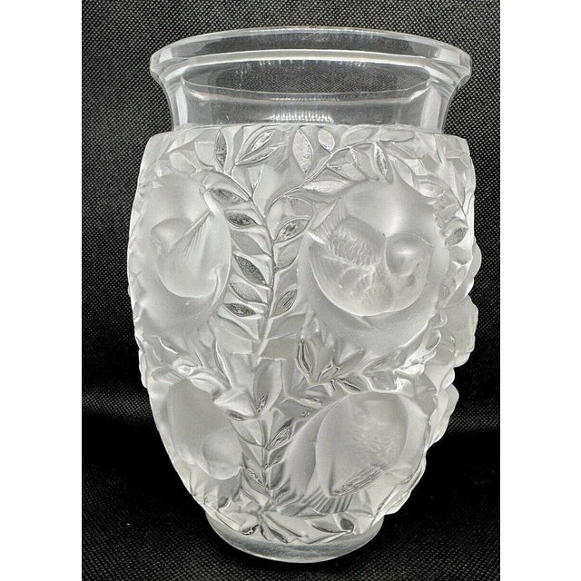 Lalique France, Bagatelle Frosted Crystal Bird Vase Chairish
