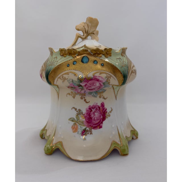 Antique r.s. Prussia Porcelain Tea Set – Roses, Turquoise Jewels & Heavy Gilt For Sale - Image 9 of 17