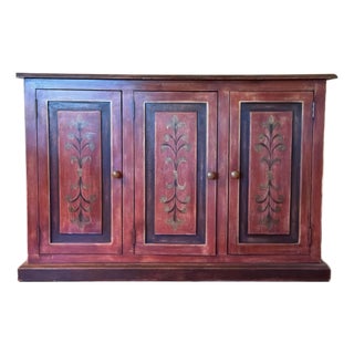 1980s The San Miguel: Hand-Stenciled Tuscan Rustic Credenza by Dupuis For Sale