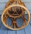 Tan Mid Century Round Drum Bamboo Wicker Top Accent Table For Sale - Image 8 of 9