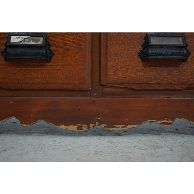 Antique 12 Drawer Oak Apothecary Cabinet For Sale - Image 16 of 18