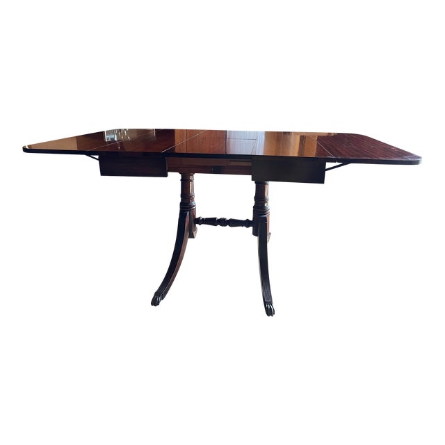 1930's Mahogany Drop Leaf Table With One Fold Out Leaf For Sale