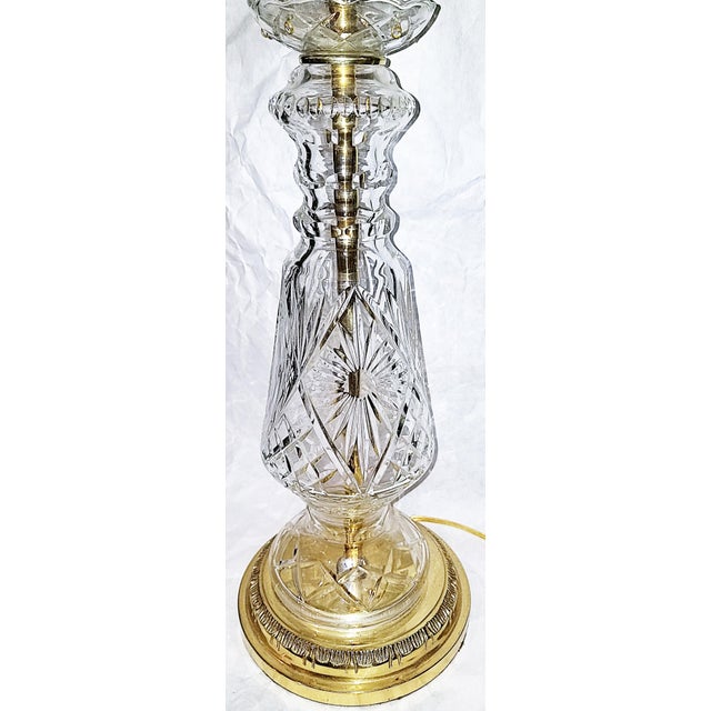 Here's a midcentury Hollywood glam of a crystal table lamp on an elegant brass base rewired by our pro, Perfect Prisms, 20...