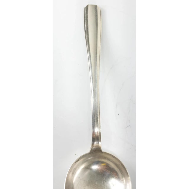 We are selling this large soup spoon or ladle by Christofle France with Alfenide mark, the two produced pieces together....