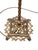 Art Deco Antique Wire Mesh Rembrandt Style Shade With Painted Stenciled Red Rose and Green Floral Design on 1920s Painted Gold Floor Lamp For Sale - Image 3 of 15