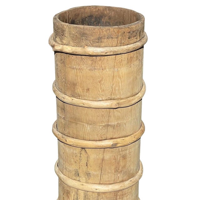 Boho Chic Vintage Wooden Planter For Sale - Image 3 of 4