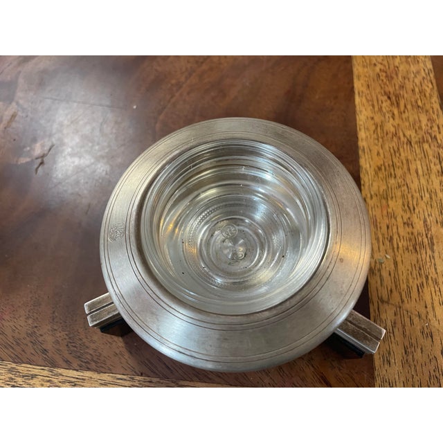 1980s Petrossian Silver Plate Plastic Feet Art Deco Style Mid Century Caviar Server For Sale - Image 11 of 12